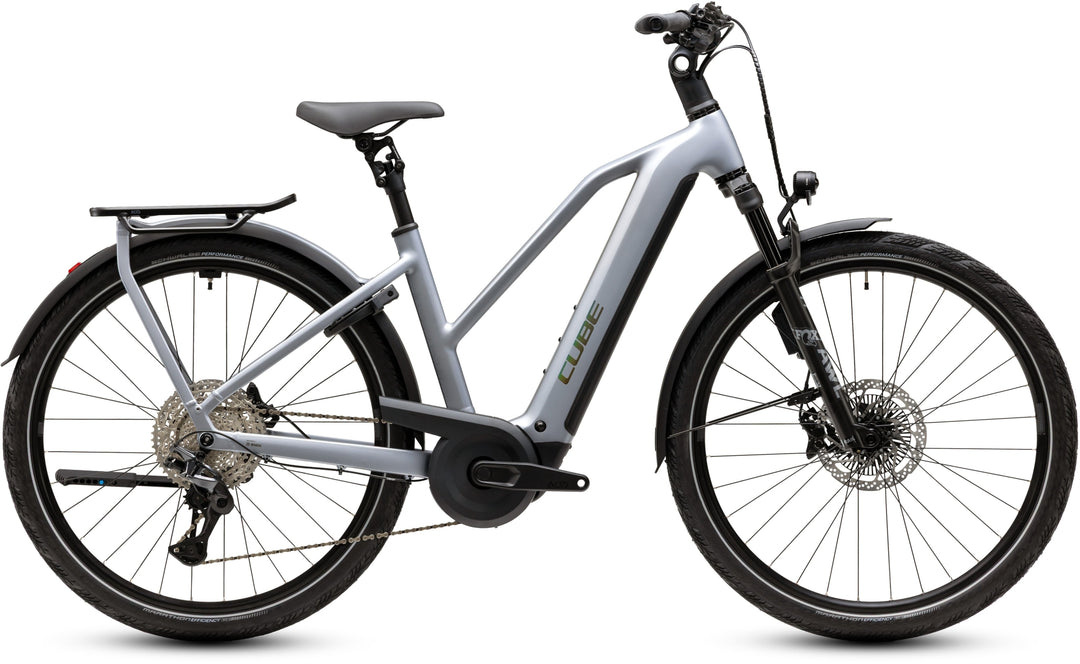 Cube Kathmandu Hybrid EXC 800 Slategrey Chrome Trapeze 2027 Electric Hybrid Bike