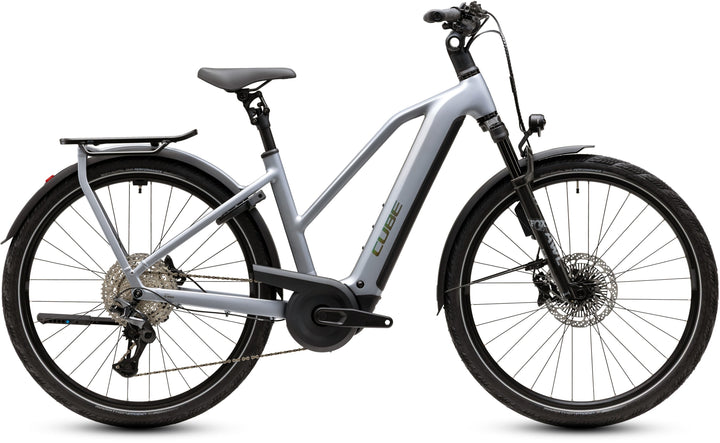 Cube Kathmandu Hybrid EXC 800 Slategrey Chrome Trapeze 2027 Electric Hybrid Bike