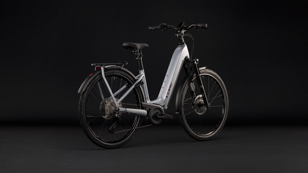 Cube Kathmandu Hybrid EXC 800 Slategrey Chrome Easy Entry 2027 Electric Hybrid Bike