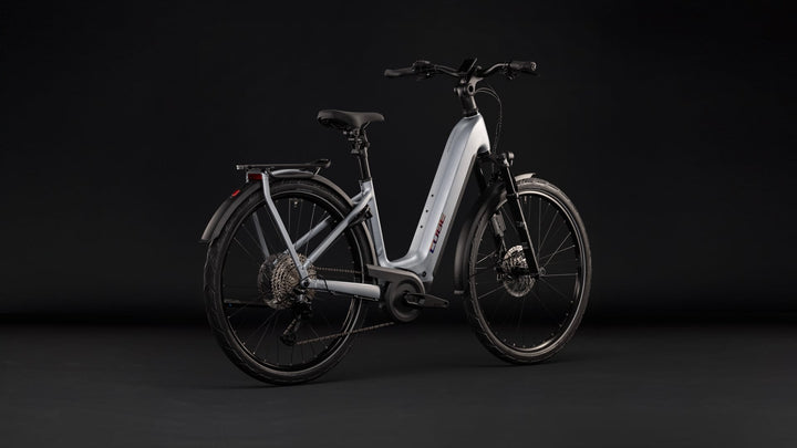 Cube Kathmandu Hybrid EXC 800 Slategrey Chrome Easy Entry 2027 Electric Hybrid Bike