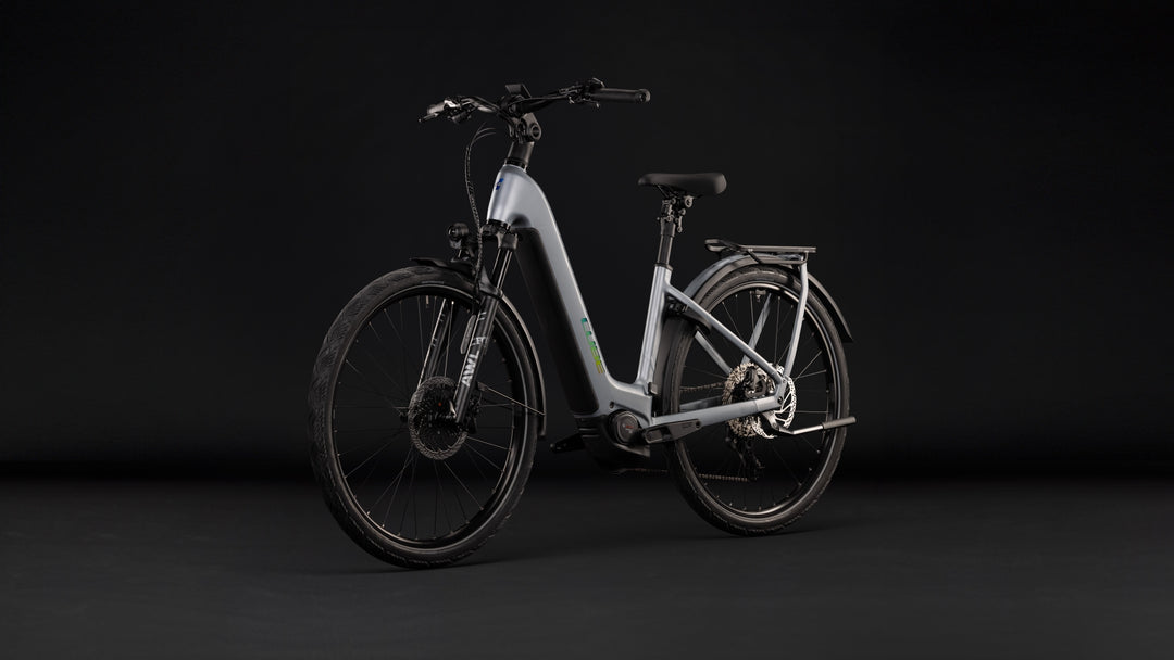 Cube Kathmandu Hybrid EXC 800 Slategrey Chrome Easy Entry 2027 Electric Hybrid Bike