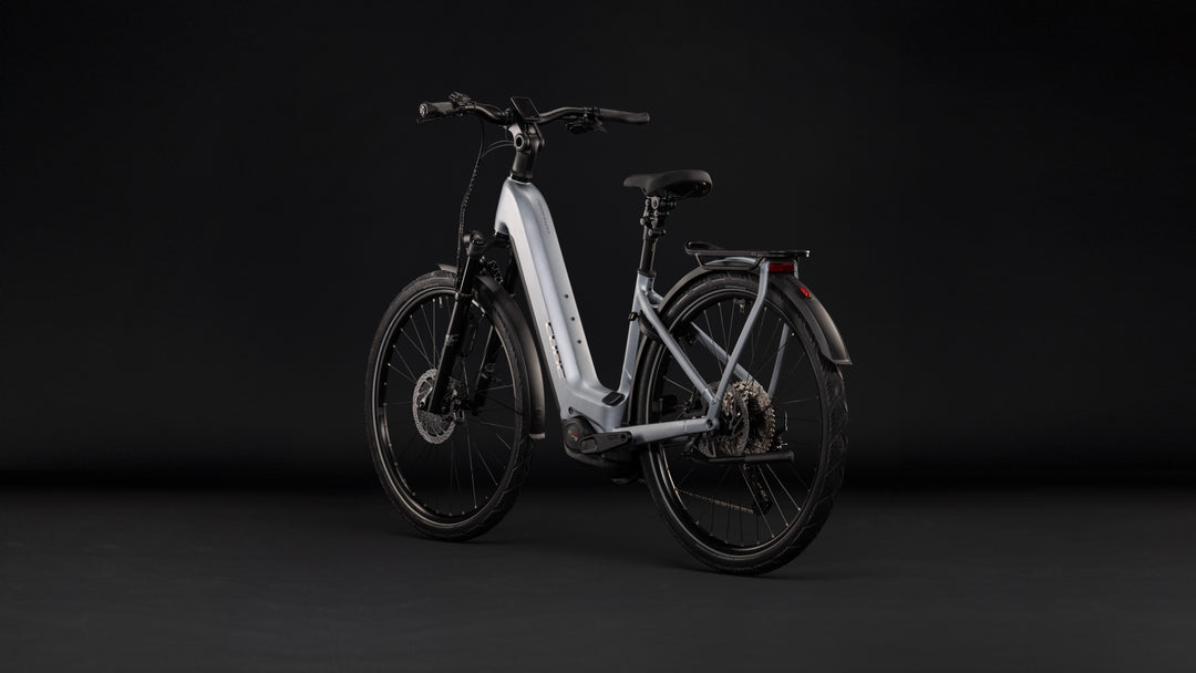 Cube Kathmandu Hybrid EXC 800 Slategrey Chrome Easy Entry 2027 Electric Hybrid Bike