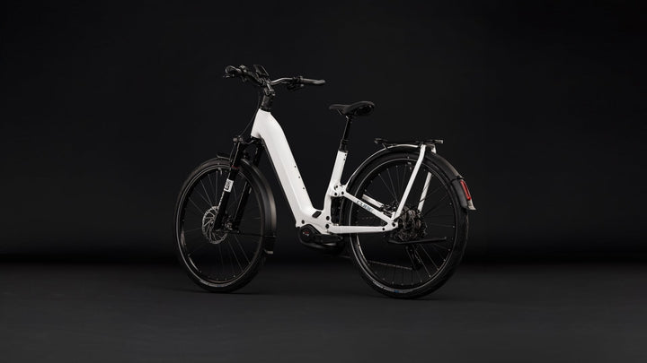 Cube Kathmandu Hybrid One11 HPC SLX 800 Mwhite Metallicwhite Prizm Easy Entry 2027 Electric Hybrid Bike