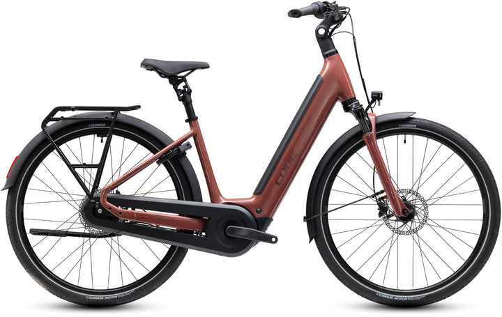 Cube Supreme Hybrid Comfort Pro 600 Burgundy Claret Easy Entry 2027 Electric Hybrid Bike