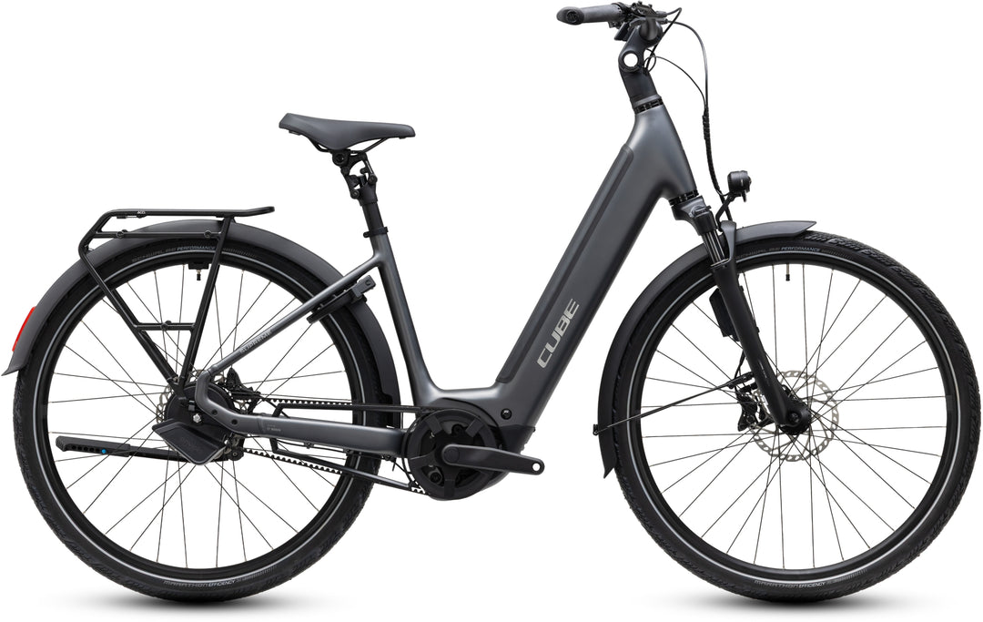 Cube Supreme Hybrid Deluxe SLT 600 Slabgrey Chrome Easy Entry 2027 Electric Hybrid Bike