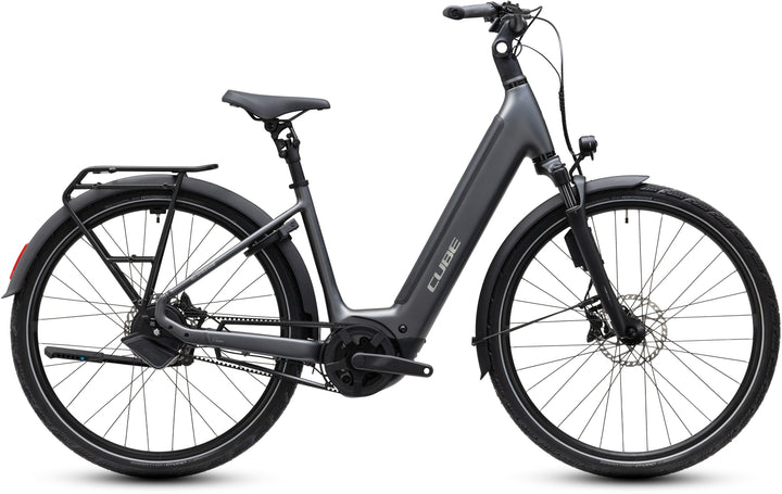 Cube Supreme Hybrid Deluxe SLT 600 Slabgrey Chrome Easy Entry 2027 Electric Hybrid Bike