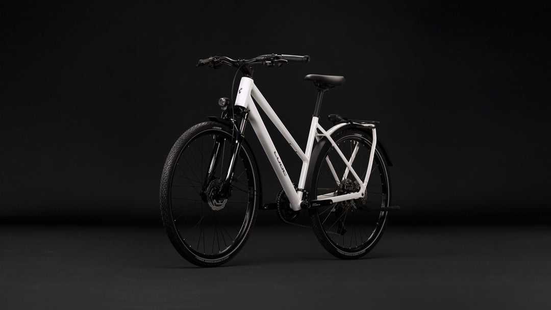 Cube Kathmandu Pro Metallicwhite Chrome Trapeze 2027 Hybrid Bike