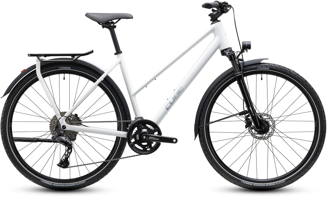 Cube Kathmandu Pro Metallicwhite Chrome Trapeze 2027 Hybrid Bike