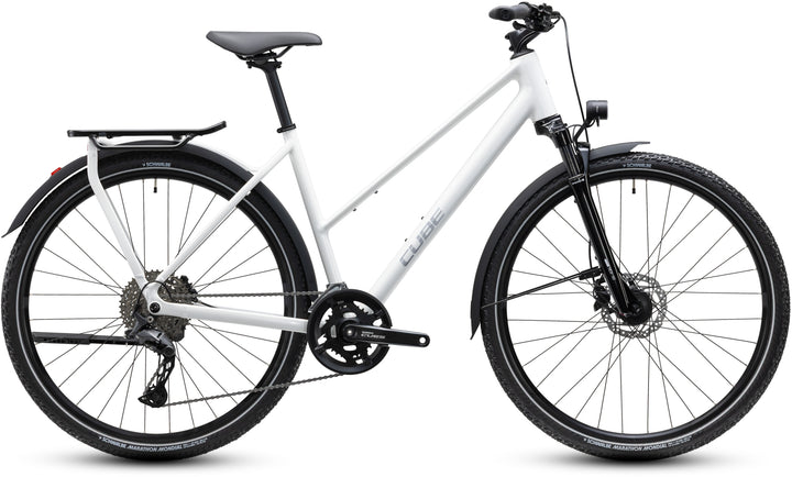 Cube Kathmandu Pro Metallicwhite Chrome Trapeze 2027 Hybrid Bike