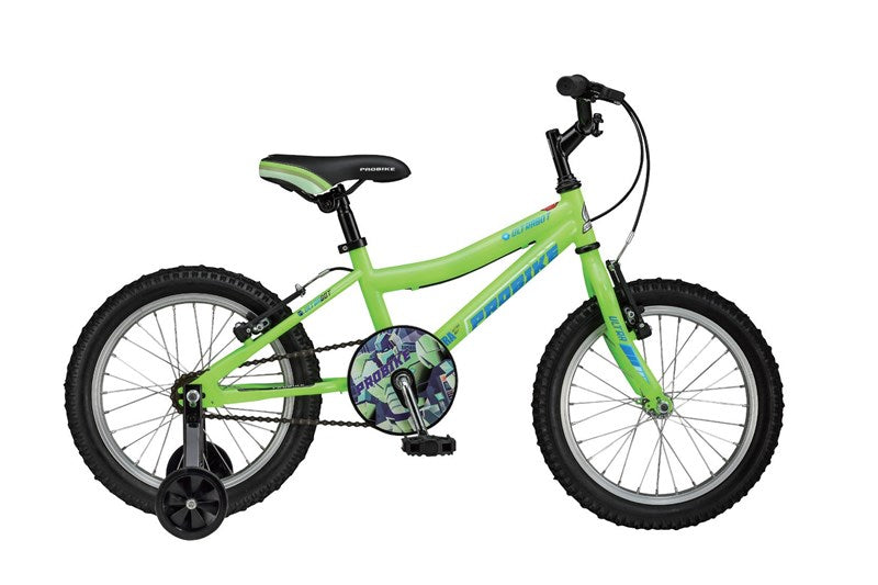 PROBIKE Ultrabot 16" Green Kids Bike - lescycles.co.uk