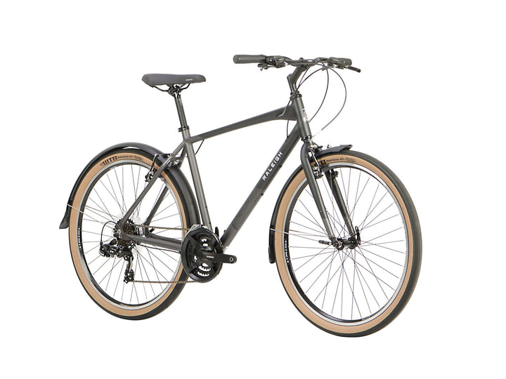 Raleigh Strada Black Grey Hybrid Bike - Raleigh - Les's Cycles