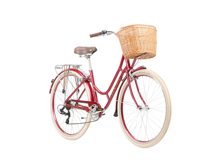 Raleigh Willow Cherry Red Womens Retro Basket Bike - Raleigh - Les's Cycles
