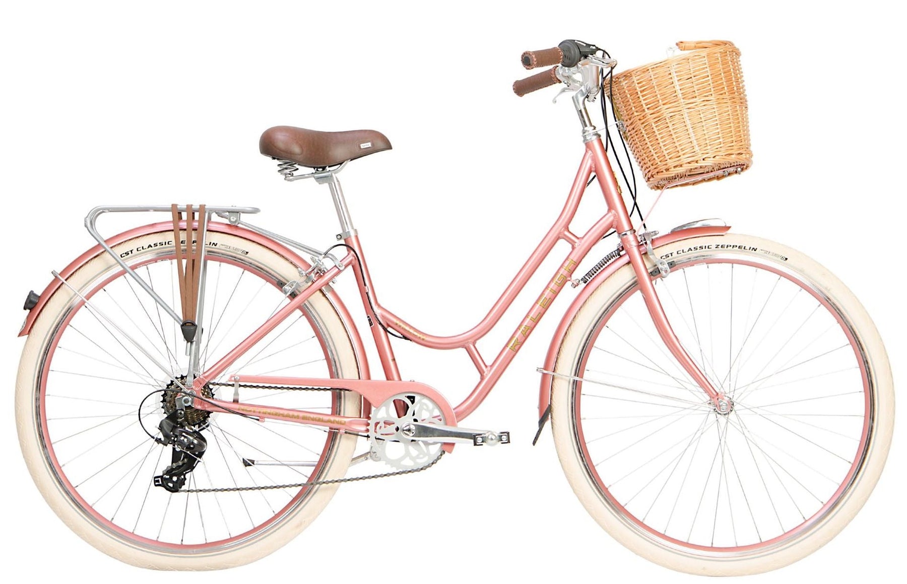 Raleigh Willow Pink Womens Retro Basket Bike Les s Cycles